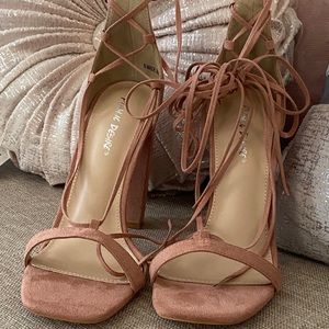 Blush Pink Strappy Heels NEVER WORN!!